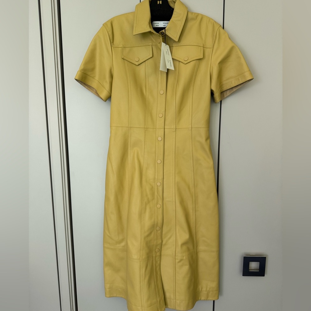 Proenza Schouler White Label Leather Shirt Dress 6